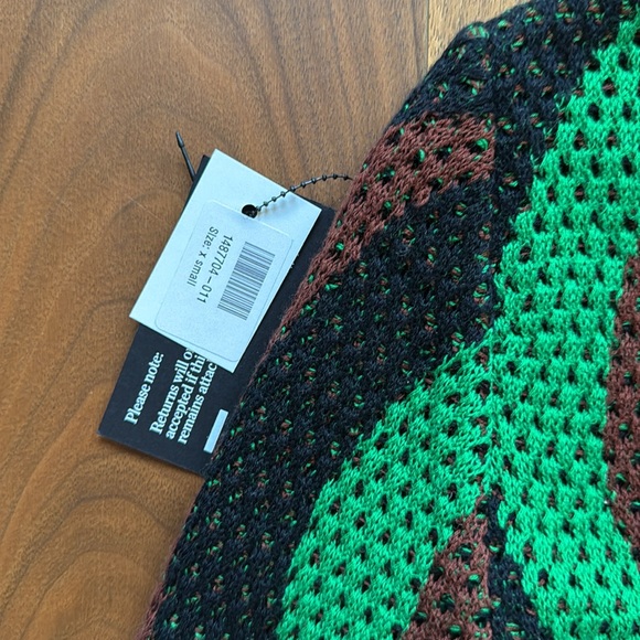 NWT / Johanna Ortiz Knot Eyelet Midi Dress / XS green black - Picture 11 of 11